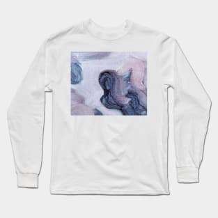 Abstract Oil Painting Very Peri Blue Purple 1c12 Long Sleeve T-Shirt